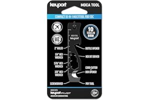 Keyport MOCA 10-in-1 Keychain Multitool (Black) | EDC Multi Tool: Pry Bar, Bottle Opener, Screwdriver, Box Opener, Cord Cutter & More | TSA Key Tool | EDC Gear | Key Organizer, Key Chain Compatible