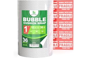 DOWDEW Bubble Wrap Roll ([36 Total Feet] - 12" x 36ft Roll)