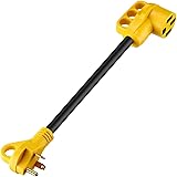 Miady 30A Male to 50A Female 18" RV Dogbone Electrical Adapter with Easy Unplug Design (STW 10/3 Cord)
