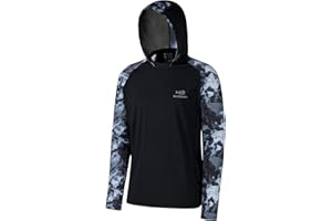BASSDASH Men’s UPF 50 Performance Fishing Shirt Cooling Hoodie Camo Long Sleeve FS17M