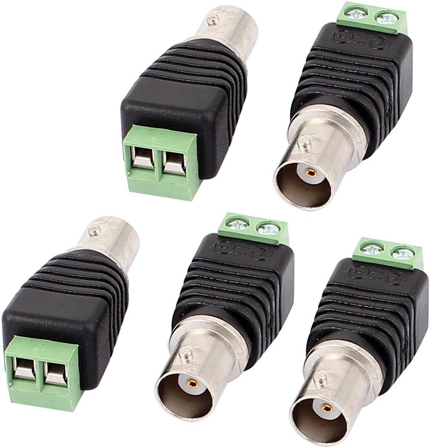 sourcing map 5 Pcs Screw Terminal Coaxial Cat5 to BNC Female Jack Video Connector