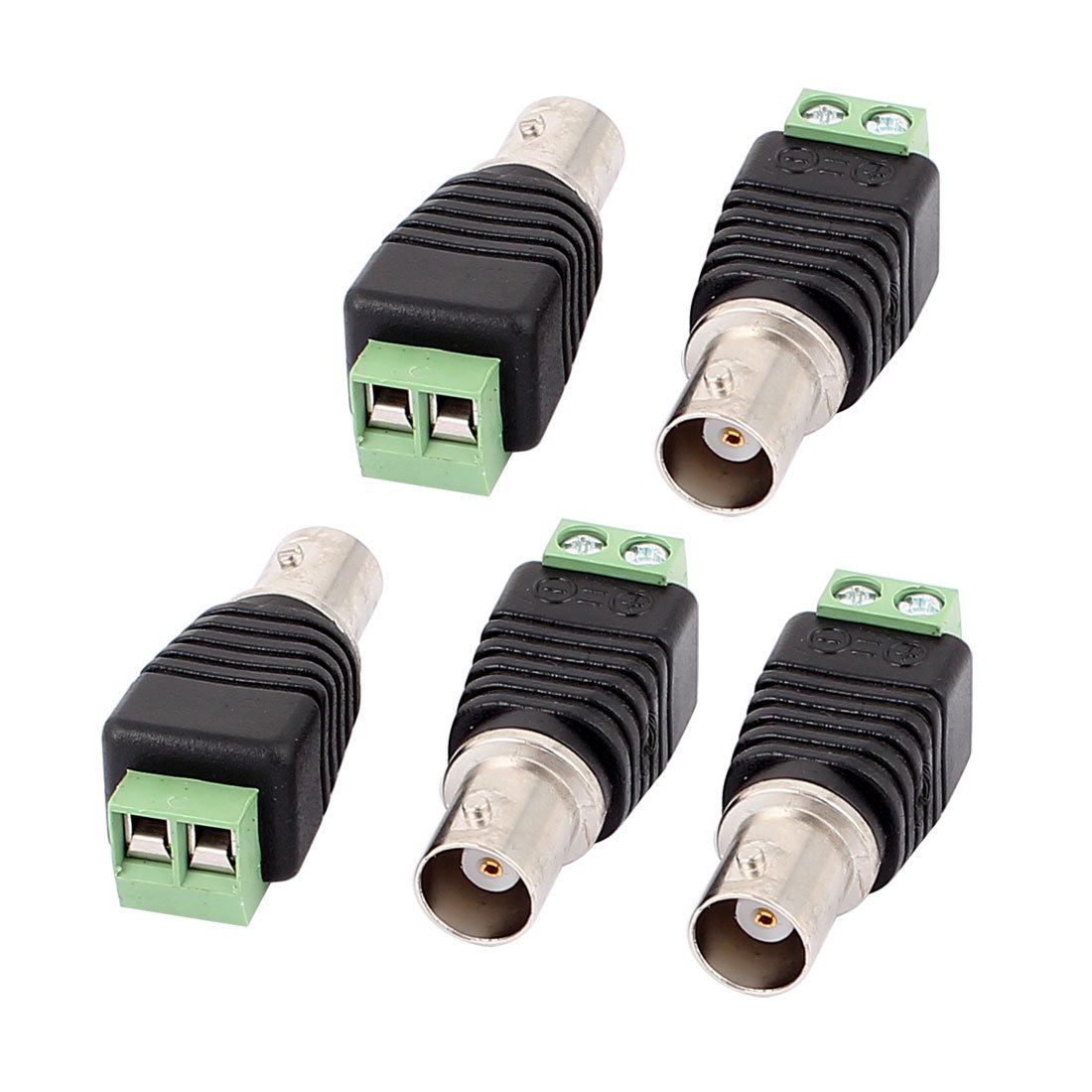 sourcing map 5 Pcs Screw Terminal Coaxial Cat5 to BNC Female Jack Video Connector