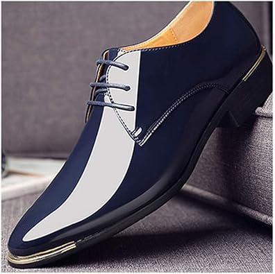 blue and white mens dress shoes