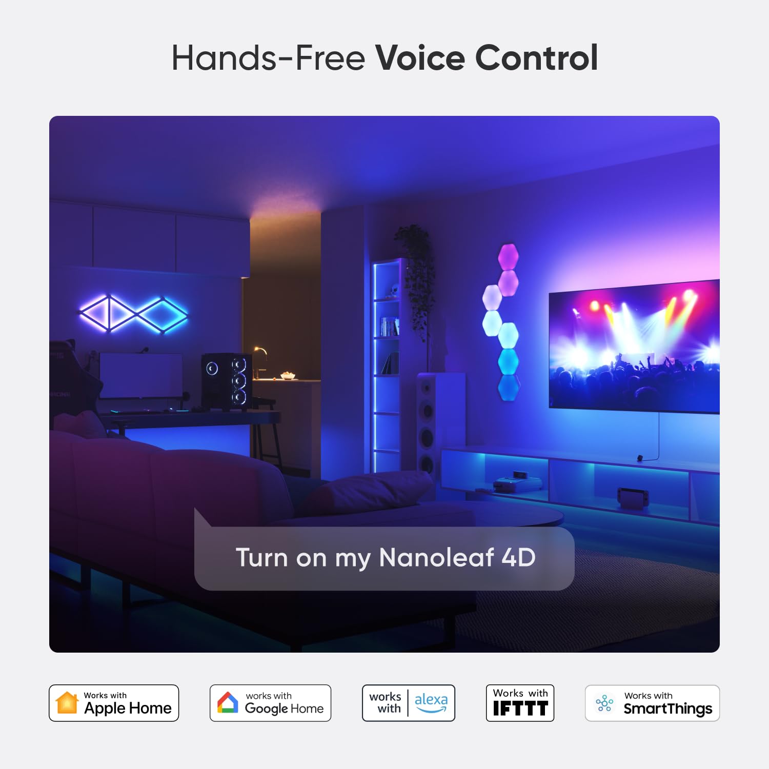 Nanoleaf 4D - TV LED Backlight with Camera, TV Backlight Sync to Screen, Smart Addressable Gradient Lightstrip Kit, App & Voice Control, Trimmable for Home Decor & Gaming (Up to 85
