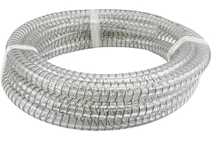 Duda Energy STpvc038-025ft 25' x 3/8 ID Steel Wire Suction PVC Flexible Tubing High Pressure Heavy Duty UV Chemical Resistant