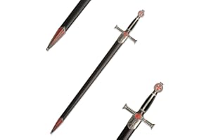 Sauvagine-33.3-inch Black Templar Sword—Medieval Crusader Replica, Suitable for Role-Playing, Collecting, and Display
