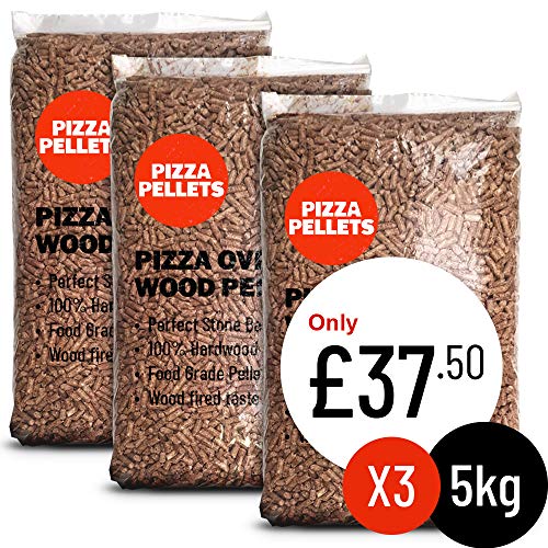 Pizza Pellets 15kg (3 x 5kg), premium wood pellets for all pizza
