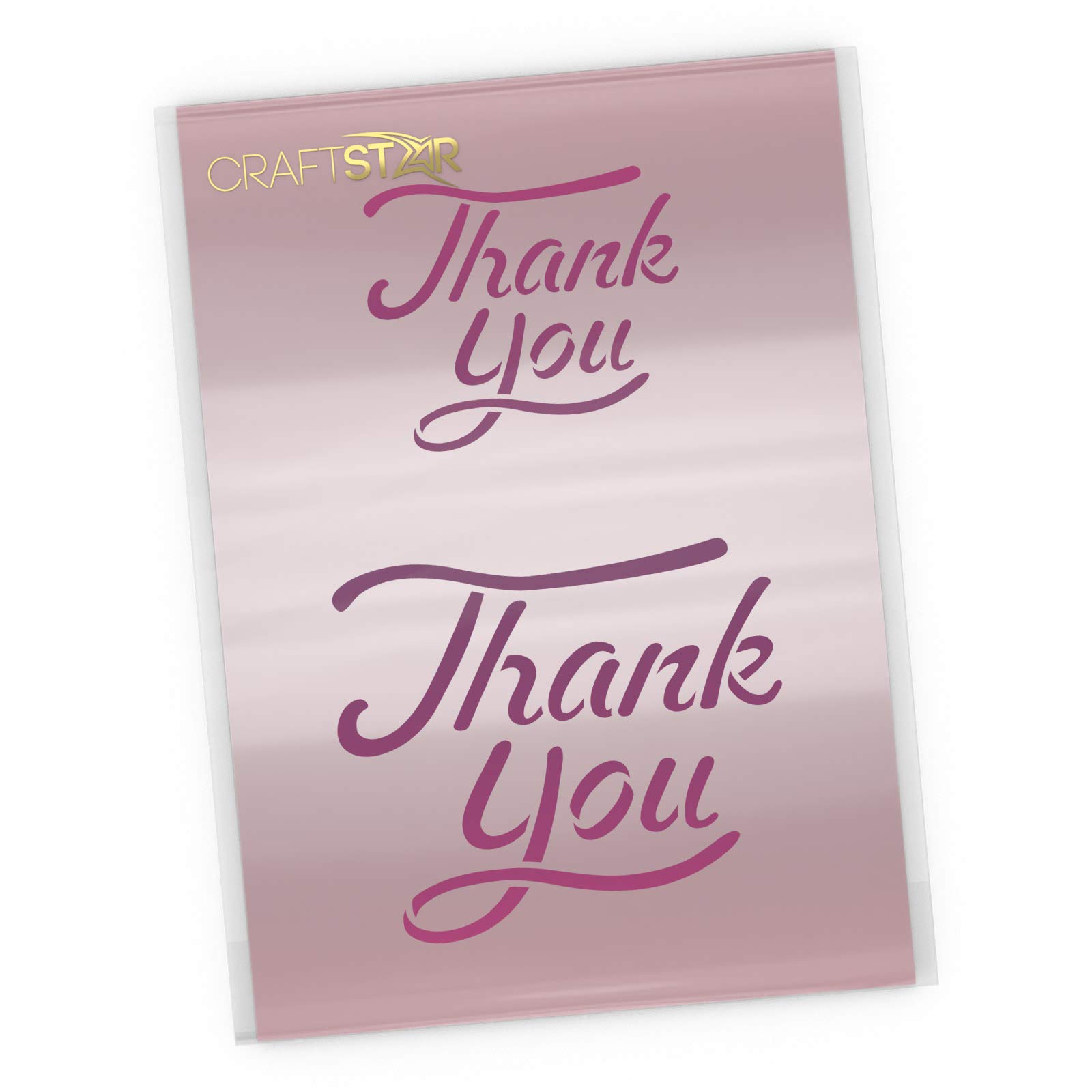 CraftStar Thank You Stencil - Caligraphy Style Thank You - Craft/Cake Airbrush Template