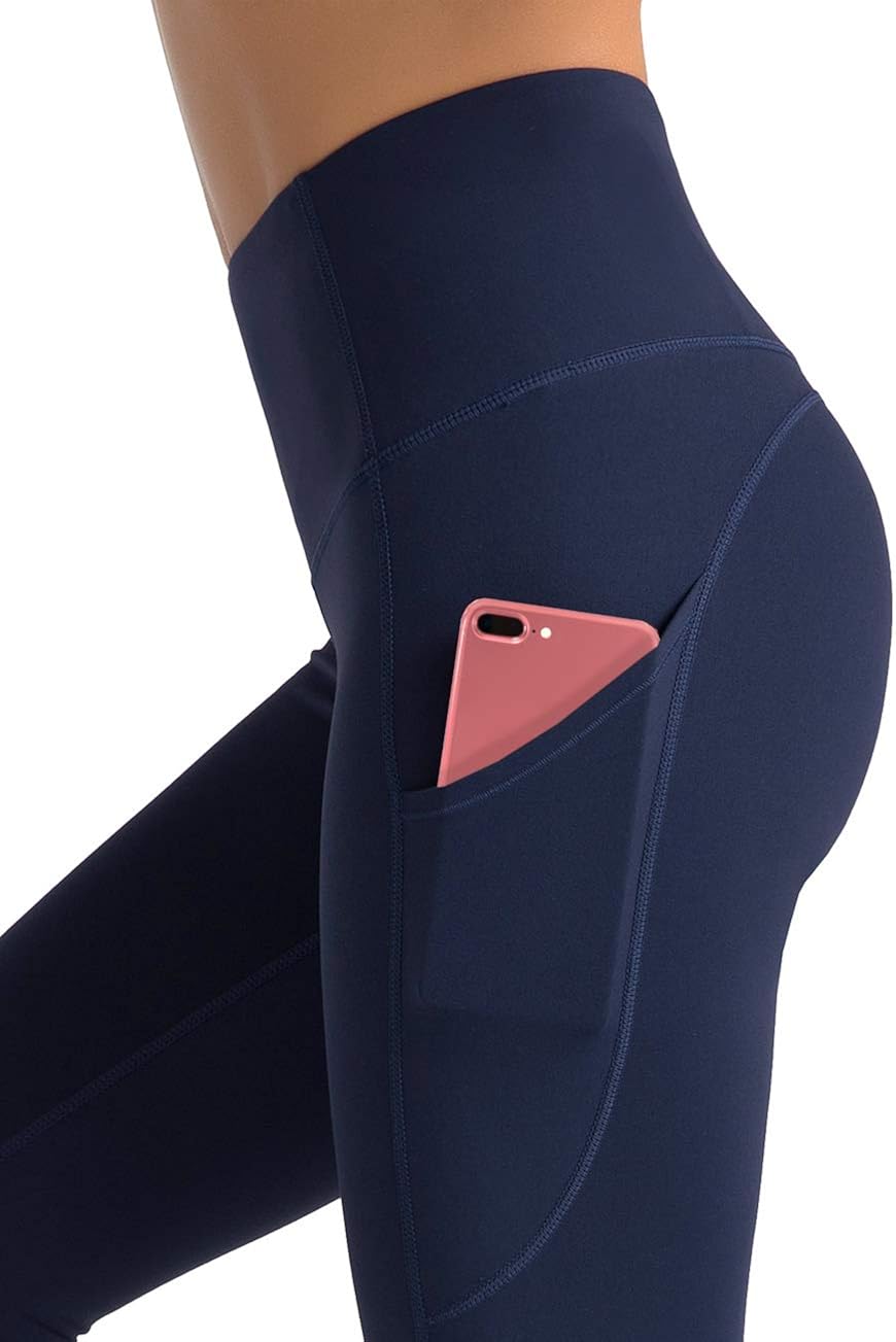 Dragon Fit High Waist Yoga Leggings with 3 Pockets,Tummy Control Workout Running 4 Way Stretch Yoga Pants: Clothing