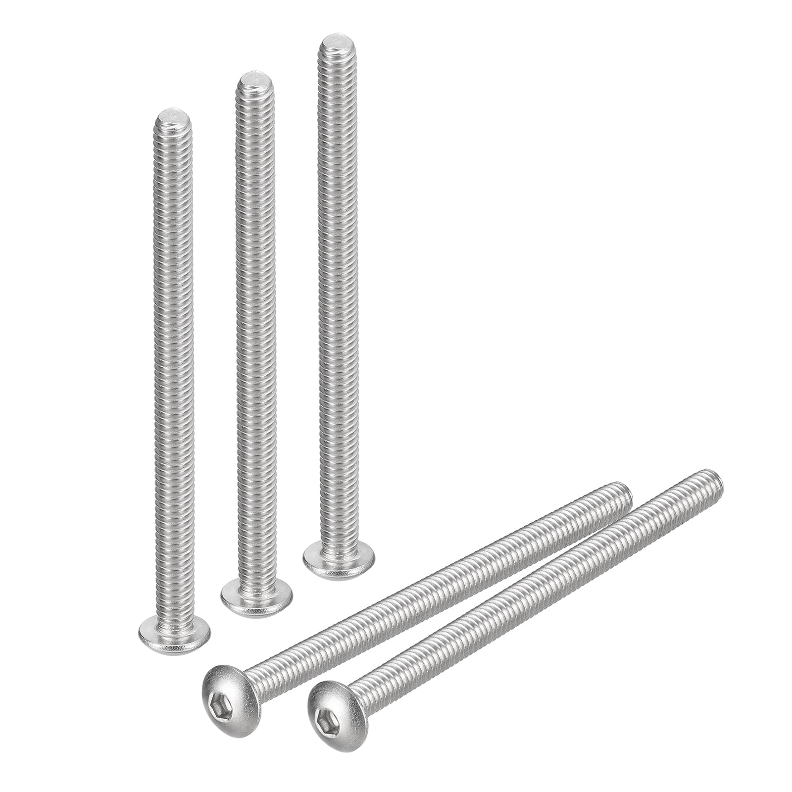 Photo 1 of uxcell #8-32x2-3/4 Button Head Socket Cap Screws, 20pcs 304 Stainless Steel Fasteners Hex Bolts Screws, Full Thread Hex Drive Screws