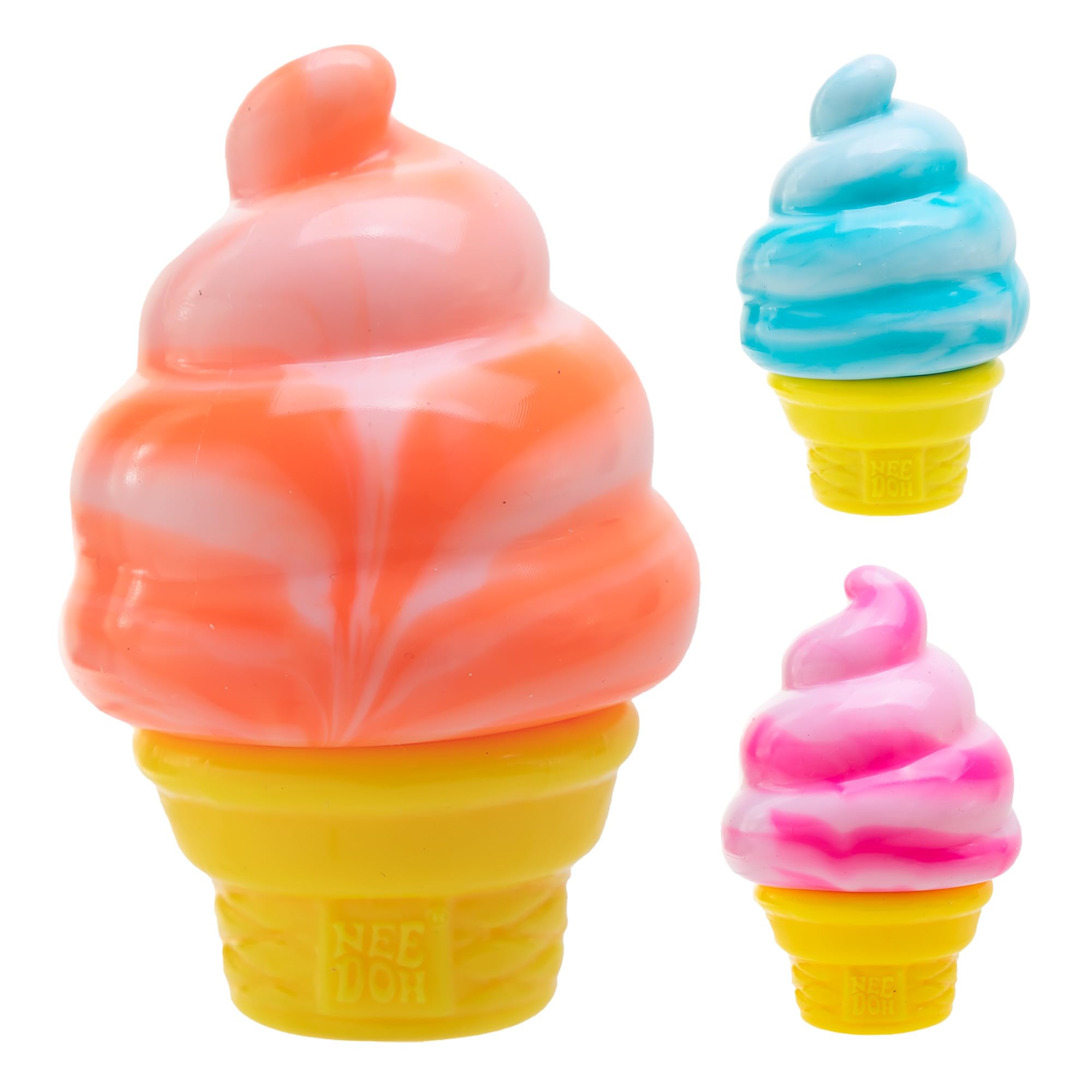 Schylling Needoh Nice Cream Cone - Sensory Squeeze Toy - Colors May Vary