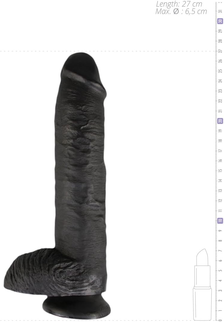 King Cock 25.4 cm Black Dildo with Balls - Image 5