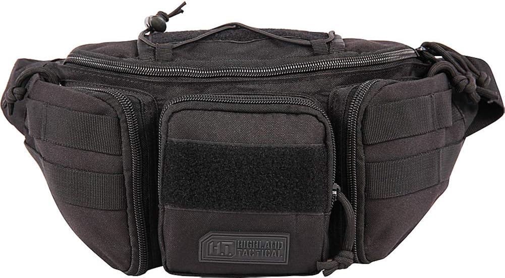 Highland Tactical Men's Sidewinder Waist Pack, Black