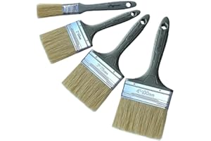 Magimate Professional Bristle Double Thick Chip Paint Brush Set - 1,2,3,4 Inch Wood Stain and Varnish Brushes for Furniture, 