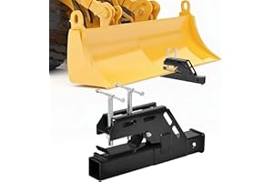 EBESTTECH Tractor Bucket Trailer Hitch Attachments Bolt on Clamp on Trailer Hitch Receiver with Non-Slip 2" Ball Mount Adapter for Tractor Bucket Kubota Deere Bobcat Black