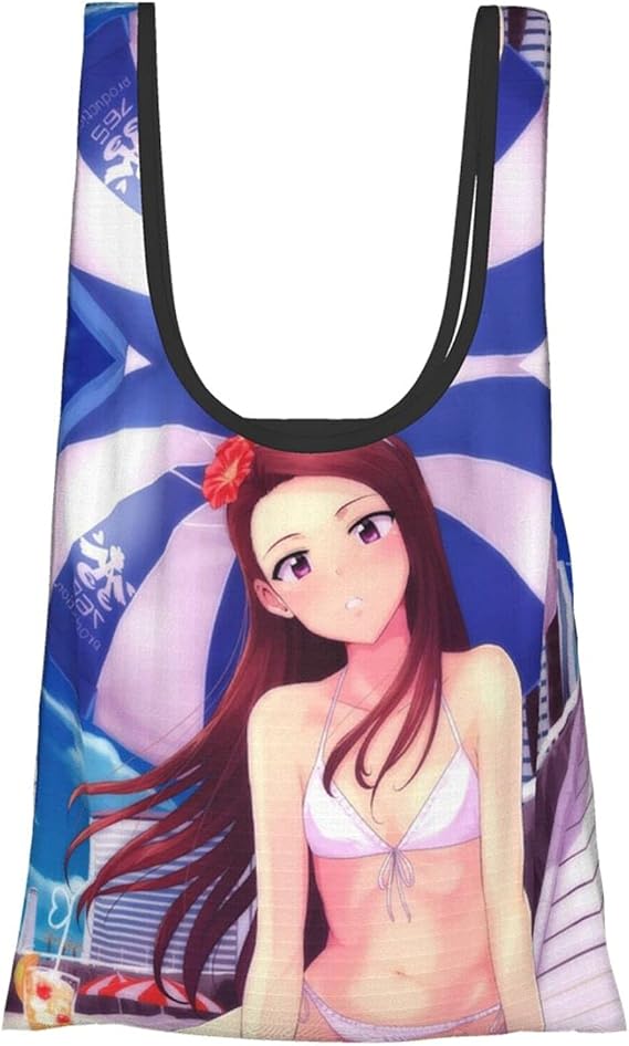 Amazon 水瀬伊織2 エコバッグ 買い物袋 軽量 人気大容量手提げ袋 携帯便利 繰り返し洗え使用かわいいコンパクト ショッピングバッグ Unbeanded エコバッグ 買い物バッグ