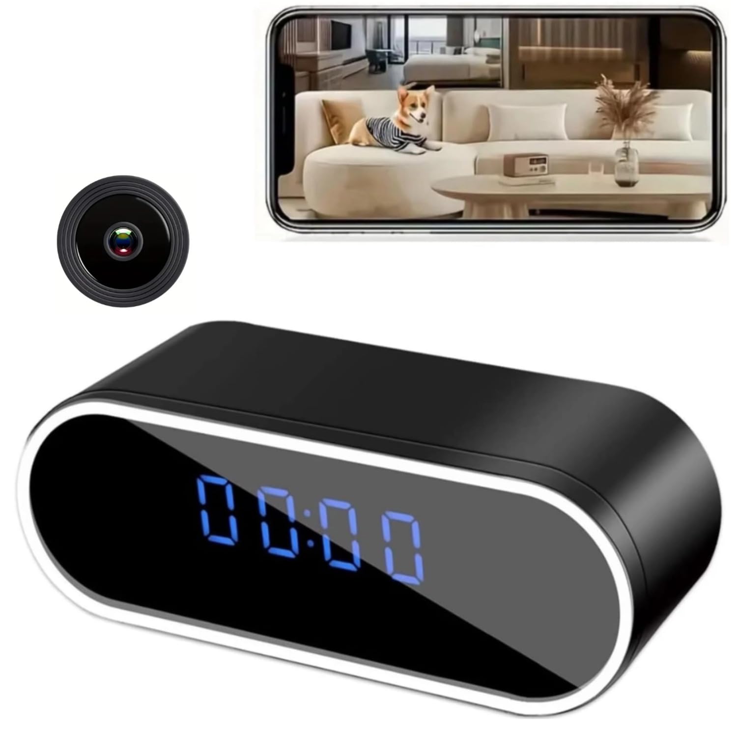 Photo 1 of **This used device is missing a part and it's unknown if it works at 10%.****Hidden Camera Clock 1080P Wireless spy Camera Indoor Security Nanny Camera with Motion Detection Home Security Device
