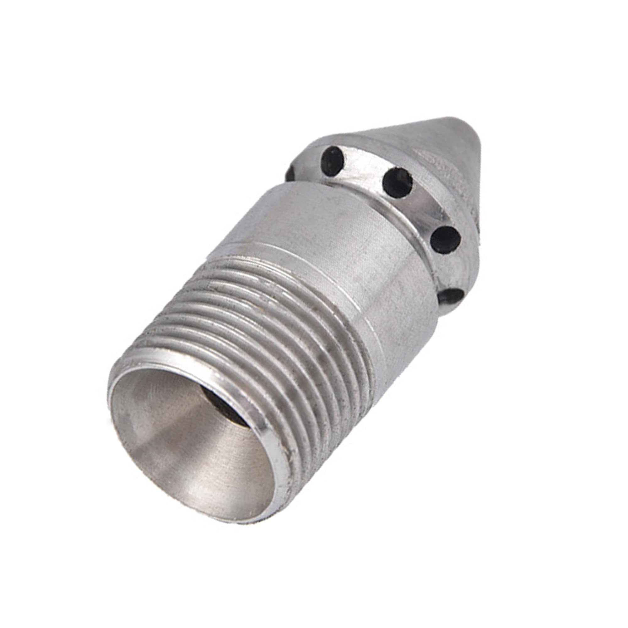 XCSJ Pipe Cleaning Nozzle, Sewer Jetter Nozzle for Drilling Sewer Pipes, Cleaning Nozzle for Pressure Washer Nozzle, 3/8BSP Male Thread, 1 Front, 8 Rear (Silver 2)