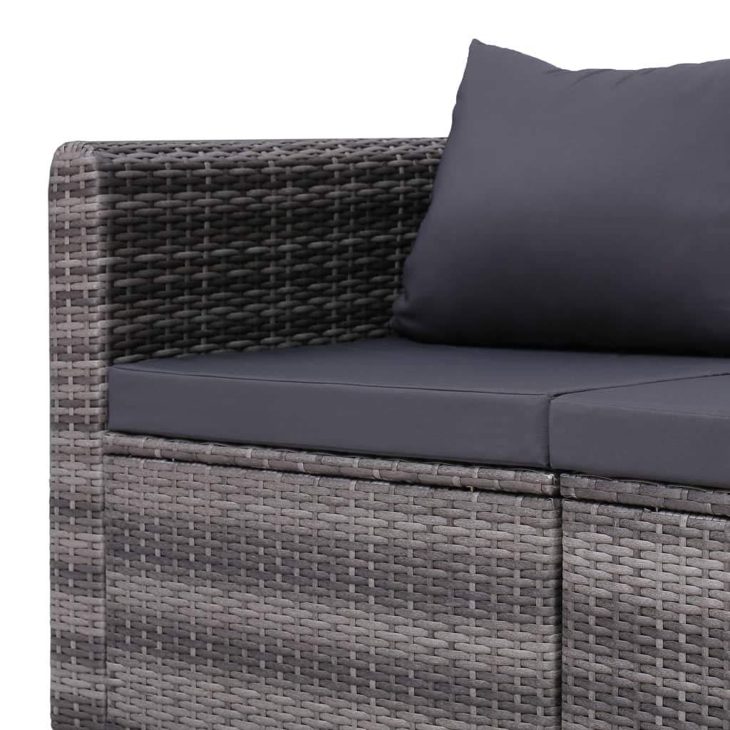 Vidaxl 2x Garten Ecksofa 2 Sitzer Gartensofa Lounge Sofa Sessel Gartensessel Gartenmobel Sitzgruppe Sitzgarnitur Gartenset Gartengarnitur Poly Rattan Grau