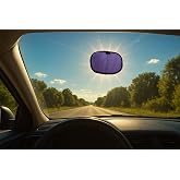 The Glare Patch - The Original Miniature Static Cling Window Shade. Pack of 2! Sun Shade for Your Side Window and Light Glare