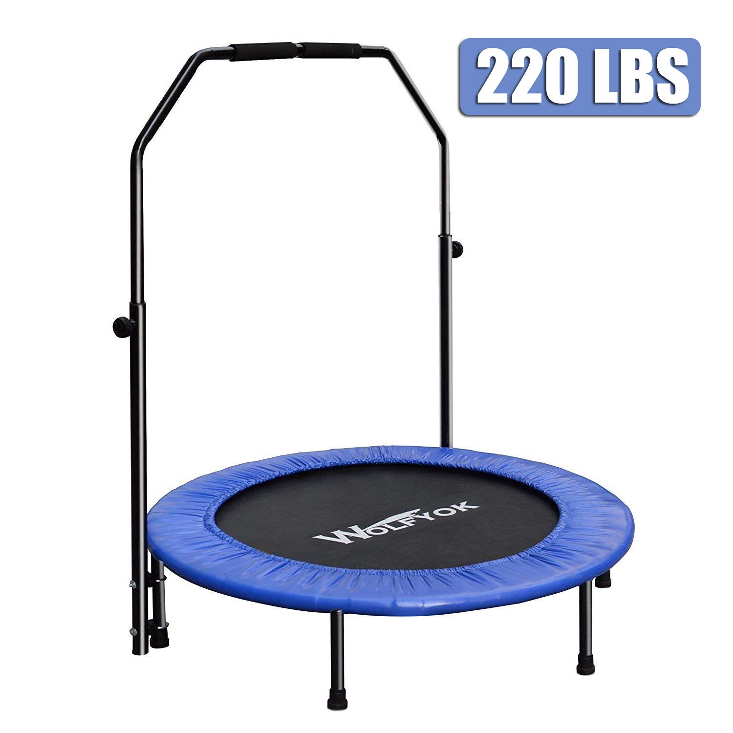 Wolfyok Exercise Trampoline with Safety Pad Adjustable