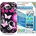 CoverON® ZTE Savvy Hard Plastic Slim Case Cover Bundle with Clear Anti-Glare LCD Screen Protector - Pink Butterfly