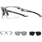 SCVCN Photochromic Sunglasses Sports Cycling Glasses for Men Women Youth Clear Glasses UV400 Protection MTB Running S87