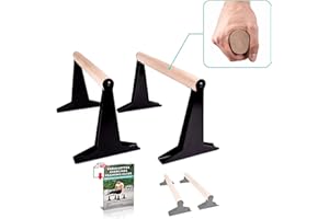 PULLUP & DIP Wooden Parallettes, Low or Medium Gymnastic Bars Handstand Bars with Ergonomical Wooden Handle, Parallette Bars for Calisthenics