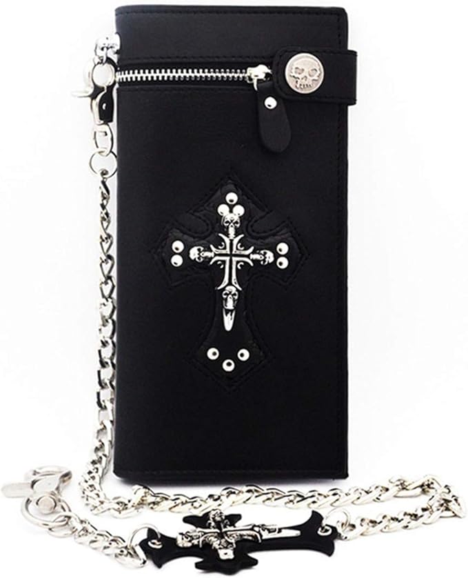 mens skull wallet with chain
