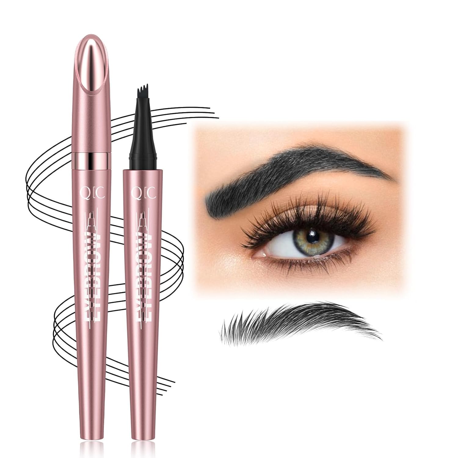 Magic Liquid Eyebrow Pencil - New 4 Tip Microblade Brow Pen, Natural Long-Lasting Hair-Like Defined Contouring Brows (# 04) — image 1