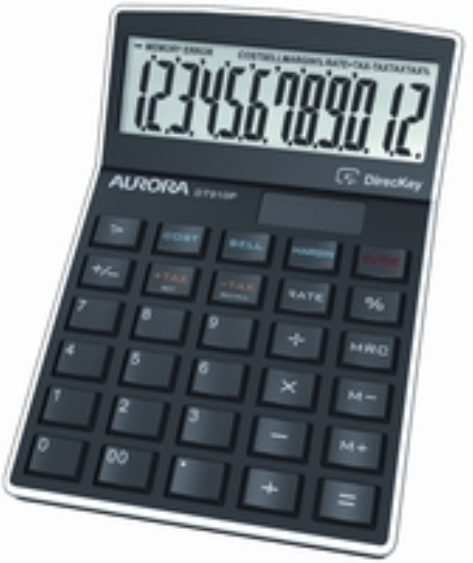 Aurora DT910P Desk Calculator - Black