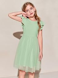 Haloumoning Girls Tutu Dress Ruffle Short Sleeve