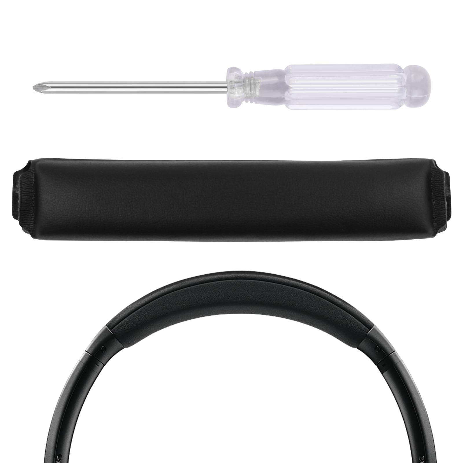 Lusgawer Replacement Protein Leather Headband Pad Compatible with Bose QuietComfort 35II, QC35 II, QC35, QC25 Headphones Headband Cushion/Replacement Pad Repair Parts