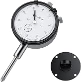 Neoteck 1" Range 0.001" Precision Dial Indicator,Hardened Stainless Steel | Dial Indicator Gauge with 6.5mm Detachable Rear Cover,Compatible with Magnetic Base,for CNC,Lathe,Workshop,Table Saw -Silver