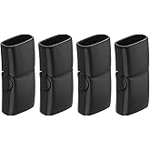 uxcell 10mmx5mm Flat Leather Clasps, 4Pcs Bracelet Clasps Flat Closure End Caps for DIY, Making Supplies (Black)