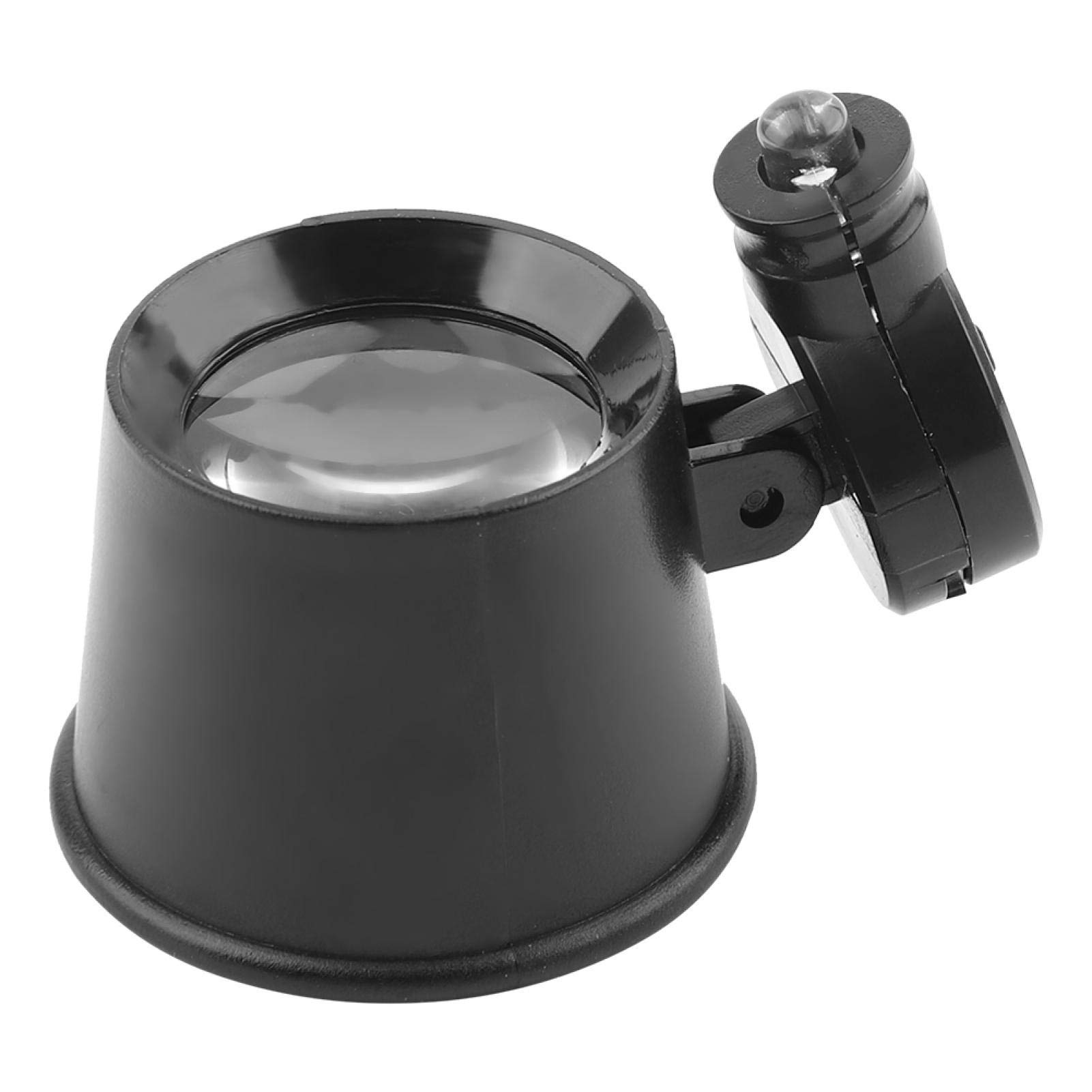 Double-layer Glass Lens Good Transparency Strong Impact Resistance LED Light 10X Magnifier Eye Loupe, High Magnification Watch Repair Magnifier, for Jeweler