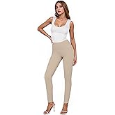 Hybrid & Company Women Stretch Skinny Dress Pants Nylon Ponte Pull On Office Leggings Trousers