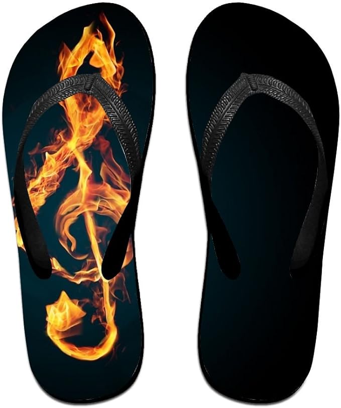 on fire flip flops