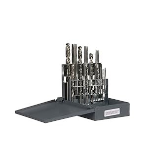 HHIP 1011-0018 18 Piece High Speed Steel Tap and Drill Combo Set