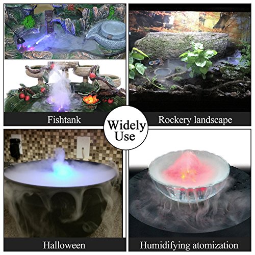 AGPtek® Color Changing 12 LED Mist Maker Fogger Water Fountain Pond Fog Atomizer Air Humidifier - Thumbnail 2