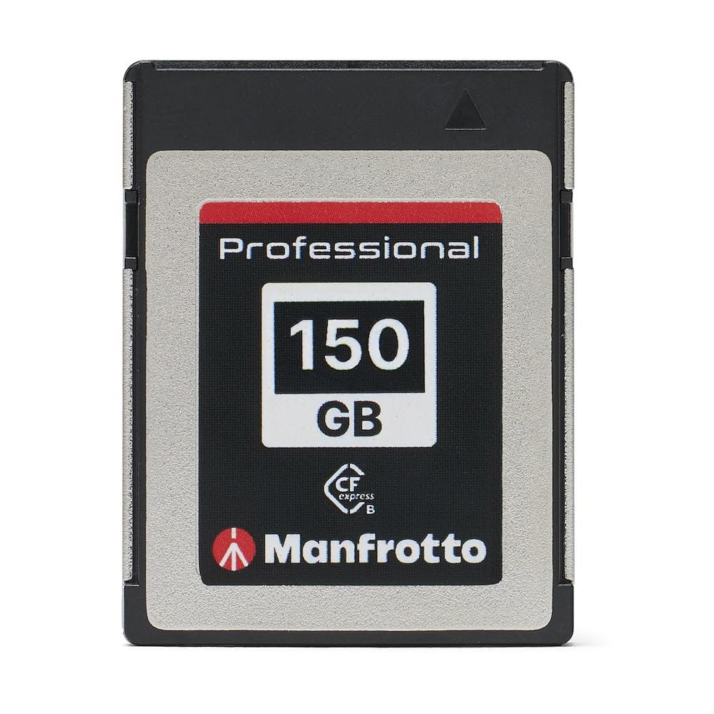 Manfrotto 150GB Professional Memory Card, PCIe 3.0, CFexpress Type B, for pro DSLRs and Advanced CSC Cameras, Records 8K, 6K, 4K Video