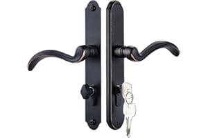 MaxxGeek Storm Door Handle Accessory Set fit Pella Storm Door Handle Replacement Part, with Key and Lock Cylinder, Mortise Lock Not Included (Oil-Rubbed Bronze)