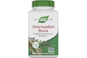 Nature's Way Astragalus Root, Traditional Immune Support*, 1,410 mg per 3-Capsule Serving, Non-GMO Project Verified, Vegan 180 Capsules (Packaging May Vary)