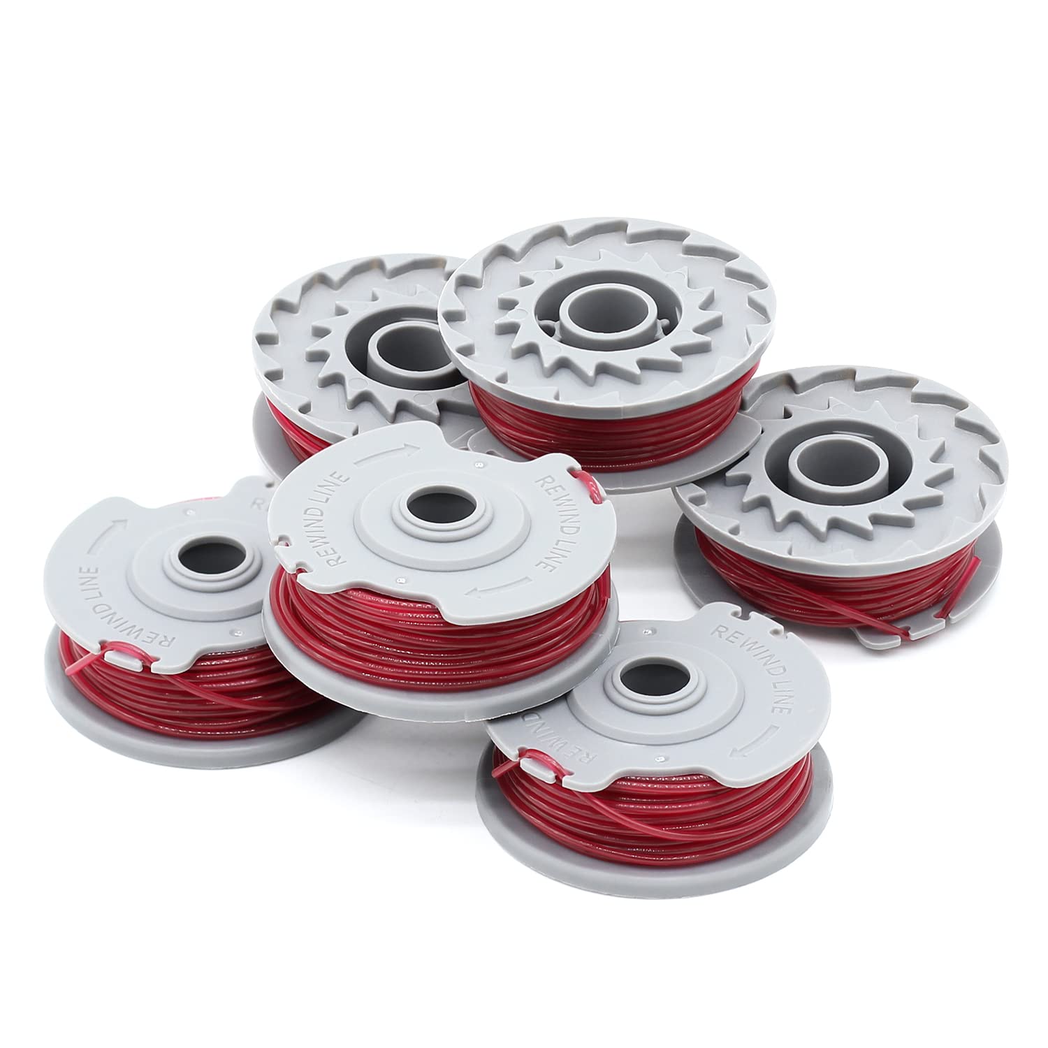 SWNKDG 6 Pieces Replacement Line Spool 5306-20 for Gardena Turbo Trimmer Replacement Part for Grass Trimmer Item No. 9844, 9845, 9824 - Diameter 1.6 mm 10 m Length