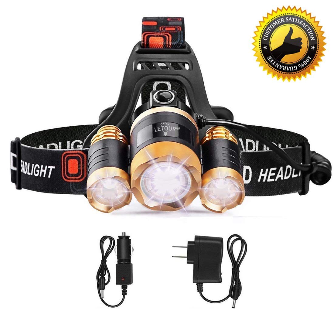 Headlight, LETOUR Brightest 6000 Lumen CREE LED Work Headlamp
