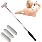 EASACE Lotion Applicator for Back,Portable 21inch Lotion Applicator with Long Handle,Extension Back Applicator Lotion with 3 Replacement Roller for Back self(Pink)