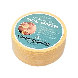 Face Sponge - APPEARUS Compressed Natural Cellulose Facial Sponges | Made in USA | Cosmetic Spa Sponges for Facial Cleansing and Exfoliating (25 Count) (Natural)
