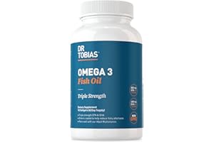 Dr. Tobias Omega 3 Fish Oil, 2000mg Triple Strength Omega 3 Supplement with 800mg EPA 600mg DHA Per Serving, Fish Oil Omega 3 Supplements for Heart, Brain & Immune Support, 90 Softgels, 45 Servings