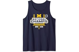 ELITE AUTHENTICS Michigan Wolverines 2023 CFP National Champs Schedule Navy Tank Top