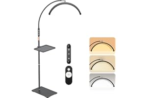 Mznoo Lash Light, Half Moon Light with Tool Tray, LED Floor Lamp for Eyelash Extensions, Nail Art, Tattoo Art and Skincare, A
